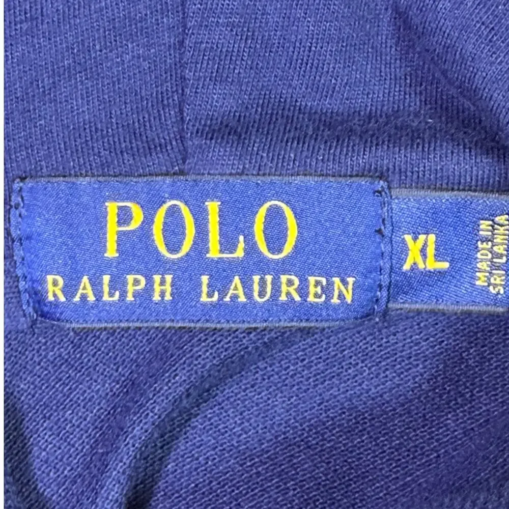 NWOT Polo Ralph Lauren Men XL Blue Long Sleeve Hooded Pullover Ivy League Shirt